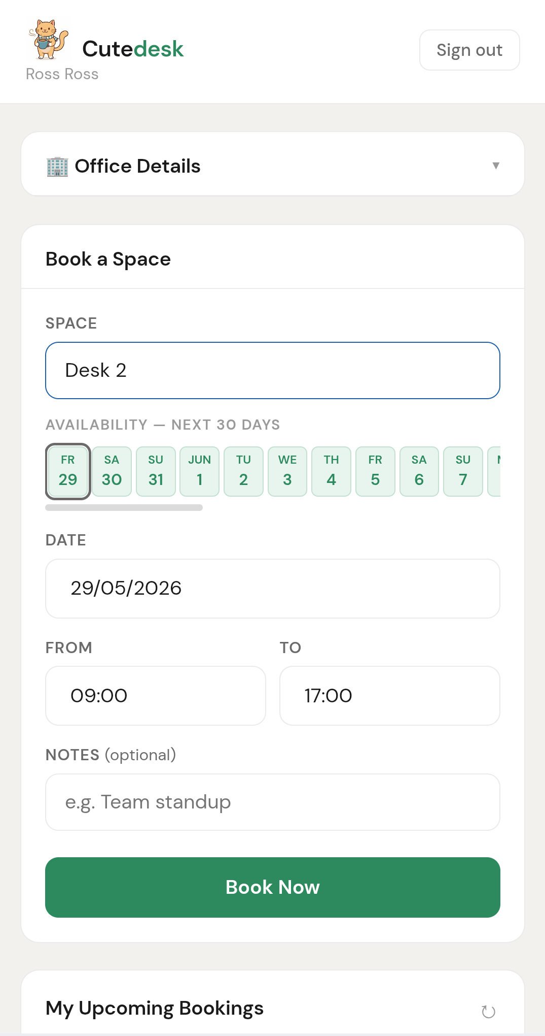 Cutedesk mobile app